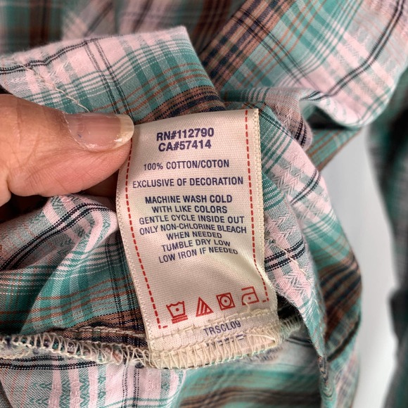 True Religion Western Button Up Plaid Pearl Snap Long Sleeve Shirt 3XL. - Picture 6 of 7